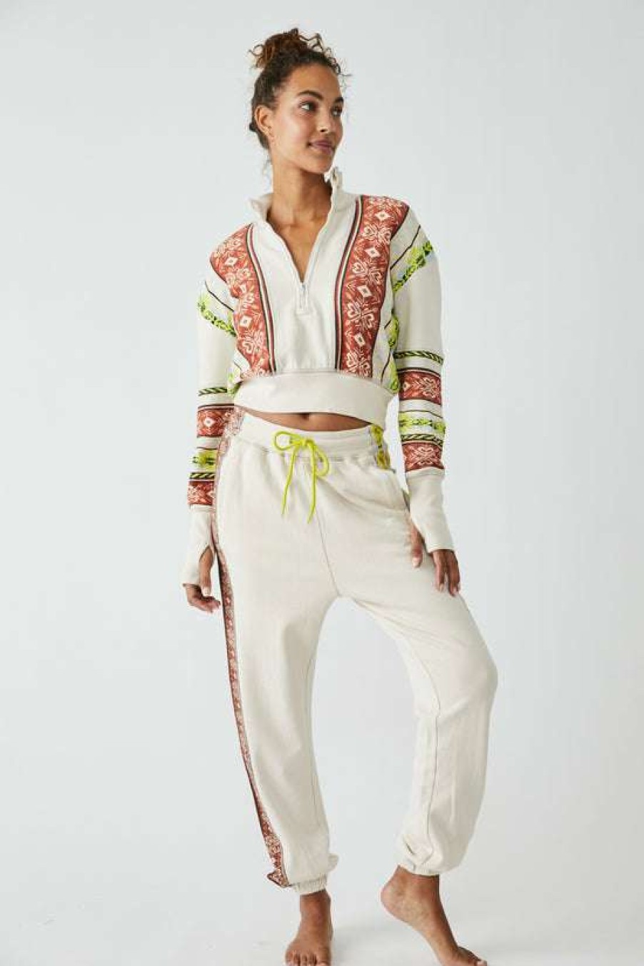 Clothing * | Especial Free People: Winter Frost Pant Neon Yellow Combo