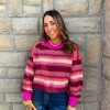 Clothing * | Exceptional Free People: Devon Sweater Fuschia Rose