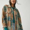 Clothing * | Unordinary Free People: Printed Ruby Jacket Tan Combo