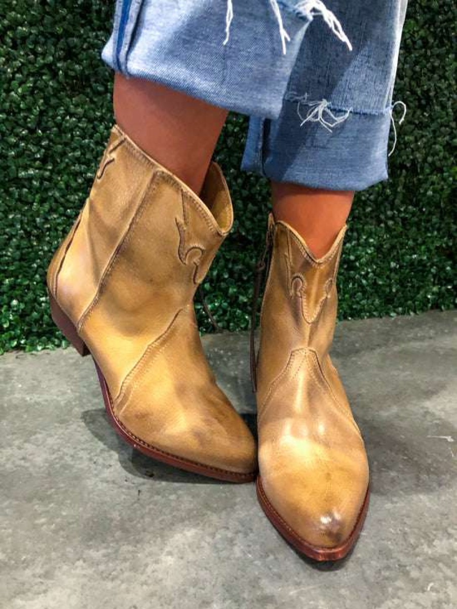 Shoes * | Comely Free People: New Frontier Western Boot Tan