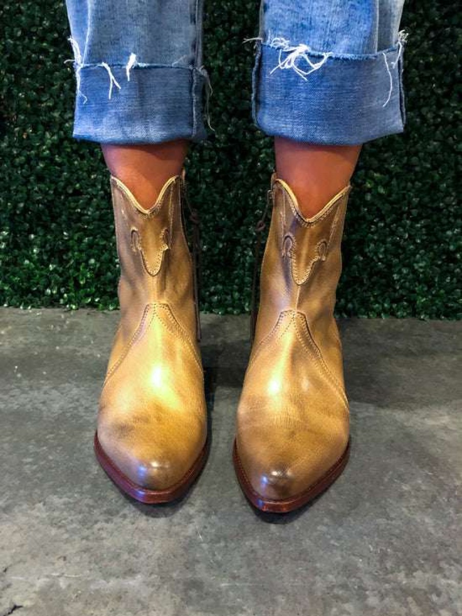 Shoes * | Comely Free People: New Frontier Western Boot Tan