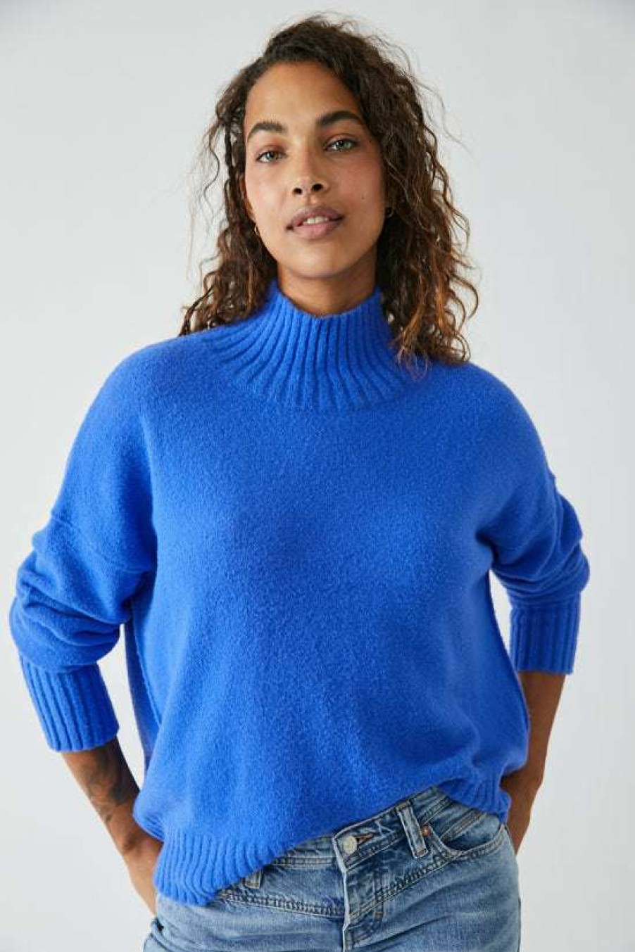 Clothing * | Especial Free People: Vancouver Turtleneck Mazarine