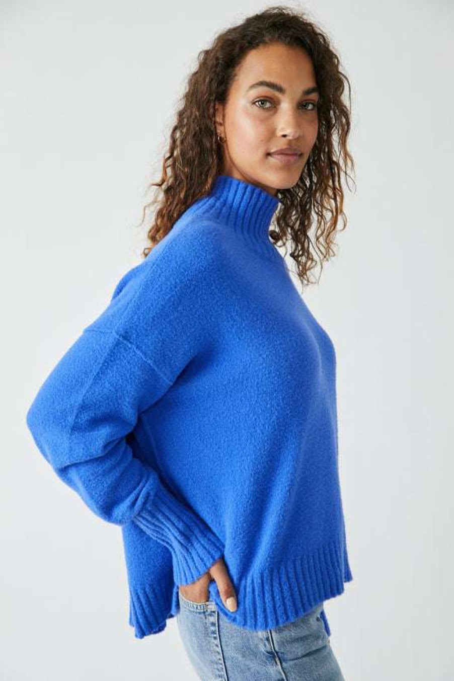 Clothing * | Especial Free People: Vancouver Turtleneck Mazarine