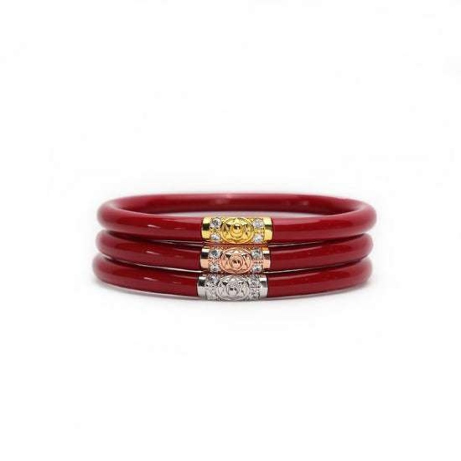 Accessories * | Fine Red Three Kings Budhagirl Bangles