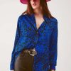 Clothing * | Comely Jungle Nights Top Blue