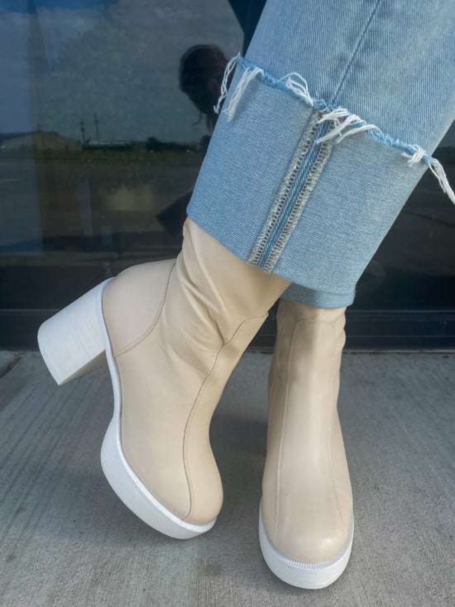 Shoes * | Exceptional Bf Doorbuster Josephine Platform Boot Beige