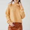 Clothing * | Comely Free People: Bradley Pullover Camel Heather