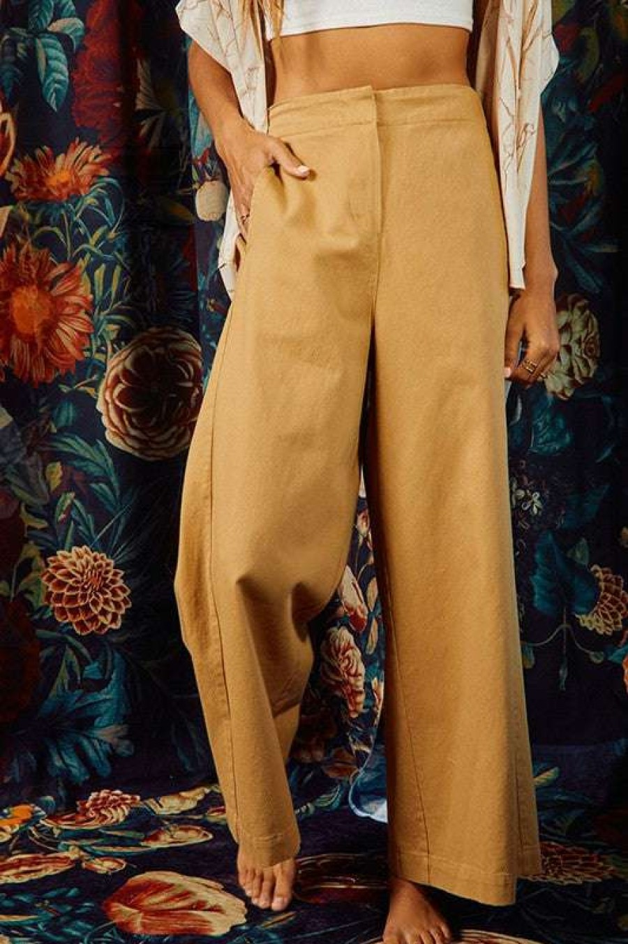 Clothing * | Unordinary Zest For Life Wide Leg Pants Taupe