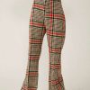 Clothing * | Exquisite Free People: Plaid Jules Pant Rust Combo