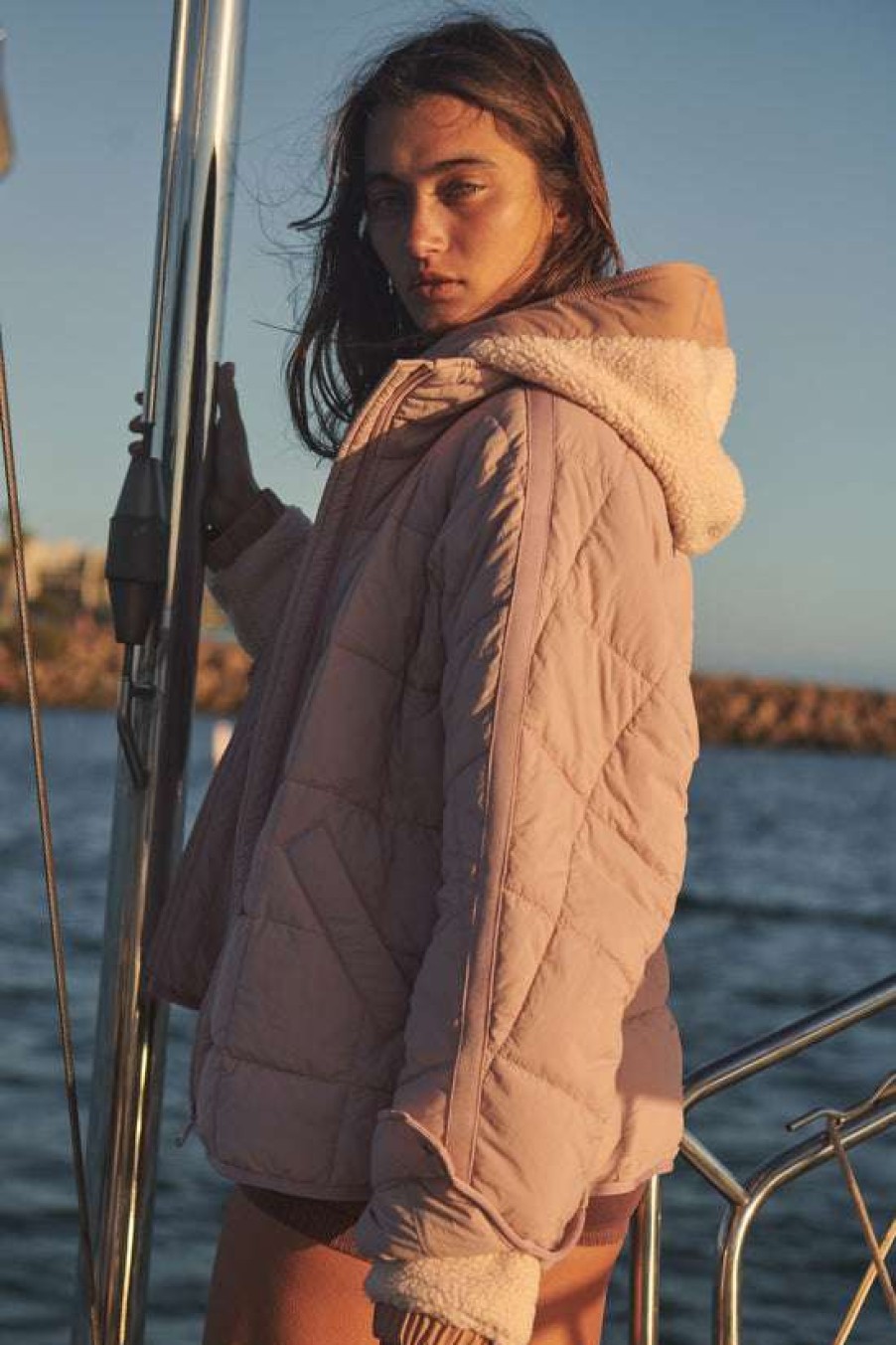 Clothing * | Beautiful Free People: Pippa Packable Puffer Jacket Mauve Swoon