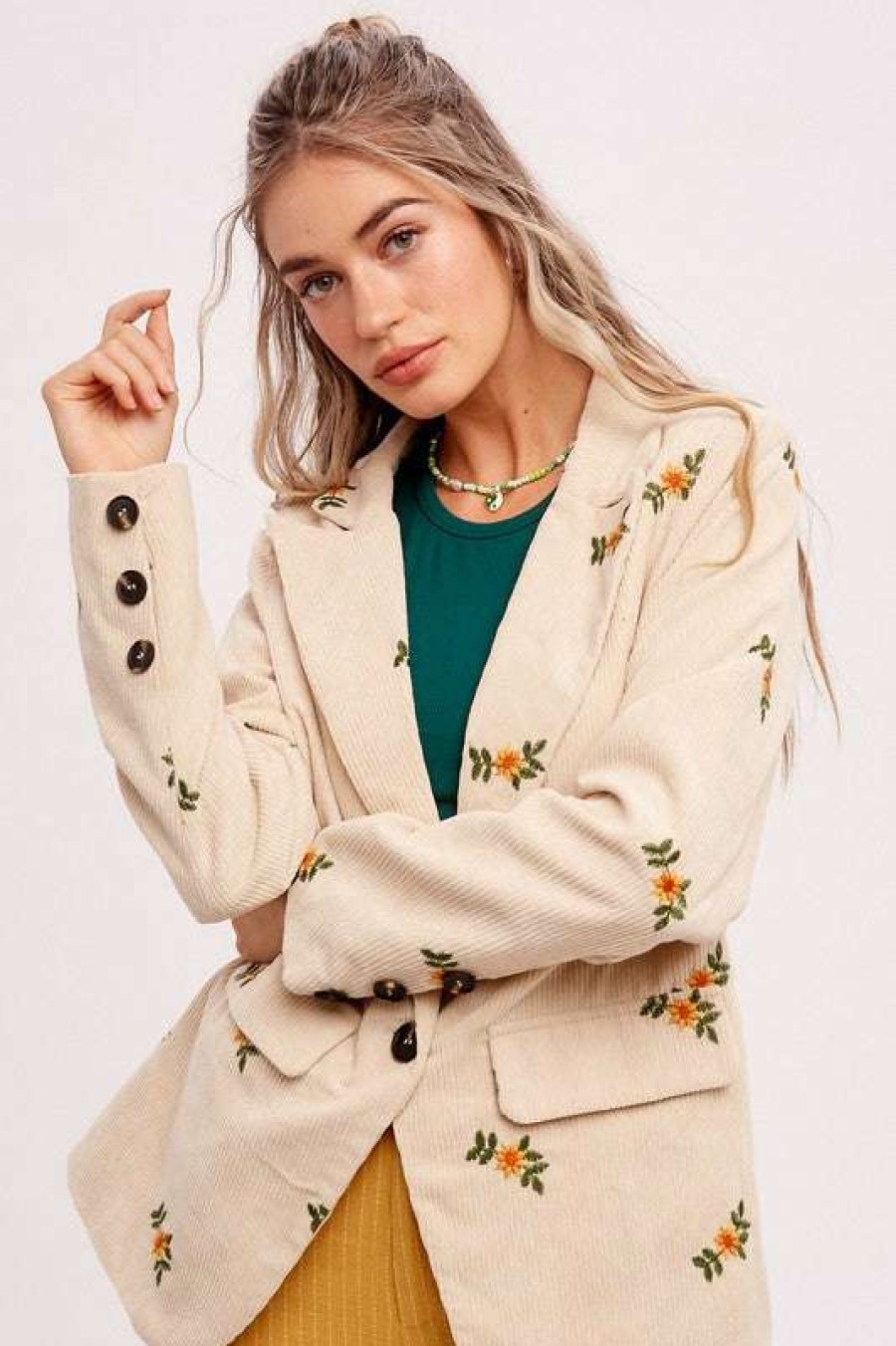 Clothing * | Particular Wildflower Corded Blazer Natural