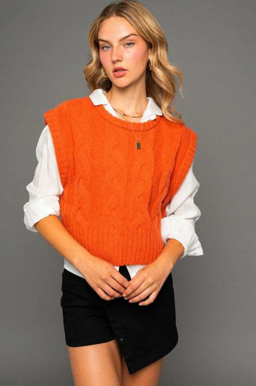 Clothing * | Particular Dreamer Sweater Top Tangerine