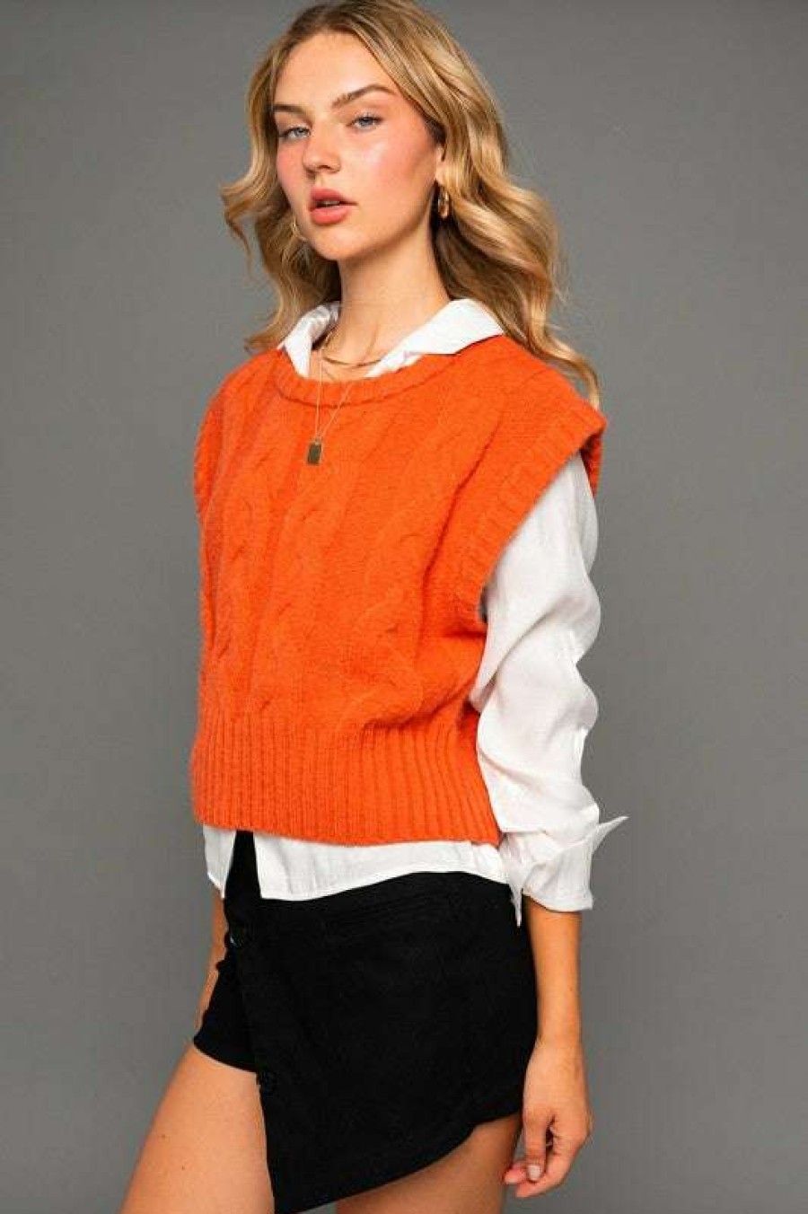 Clothing * | Particular Dreamer Sweater Top Tangerine