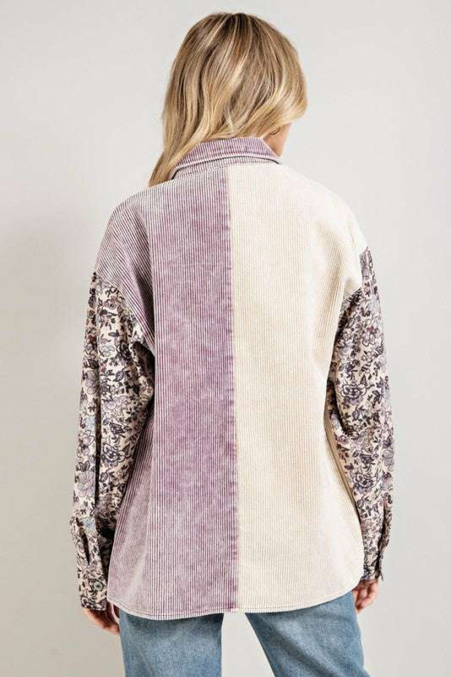 Clothing * | Comely Wisteria Whispers Corded Shirt Jacket