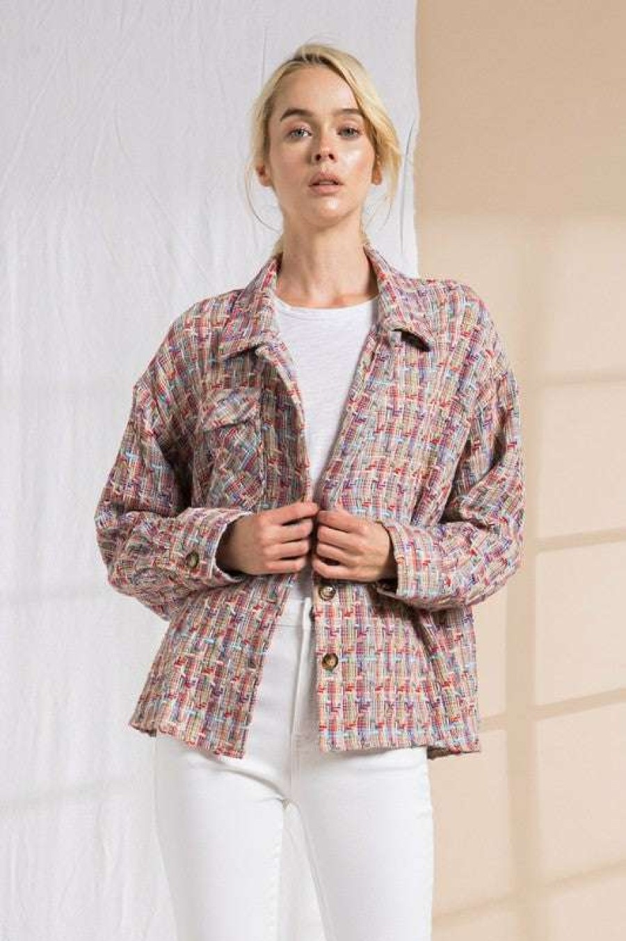 Clothing * | Exceptional Invested Tweed Jacket