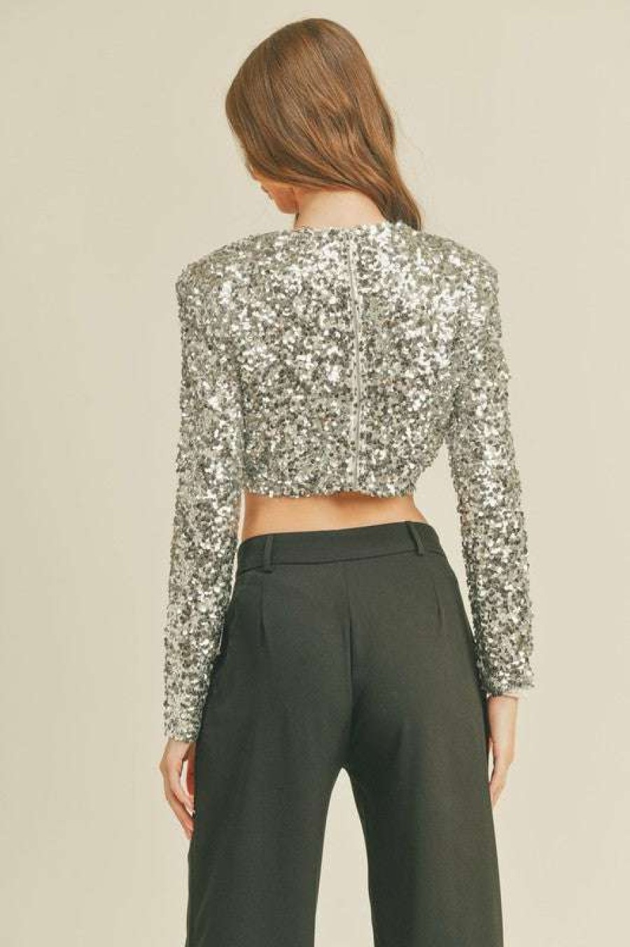 Clothing * | Fine Material Girl Sequin Crop Multi