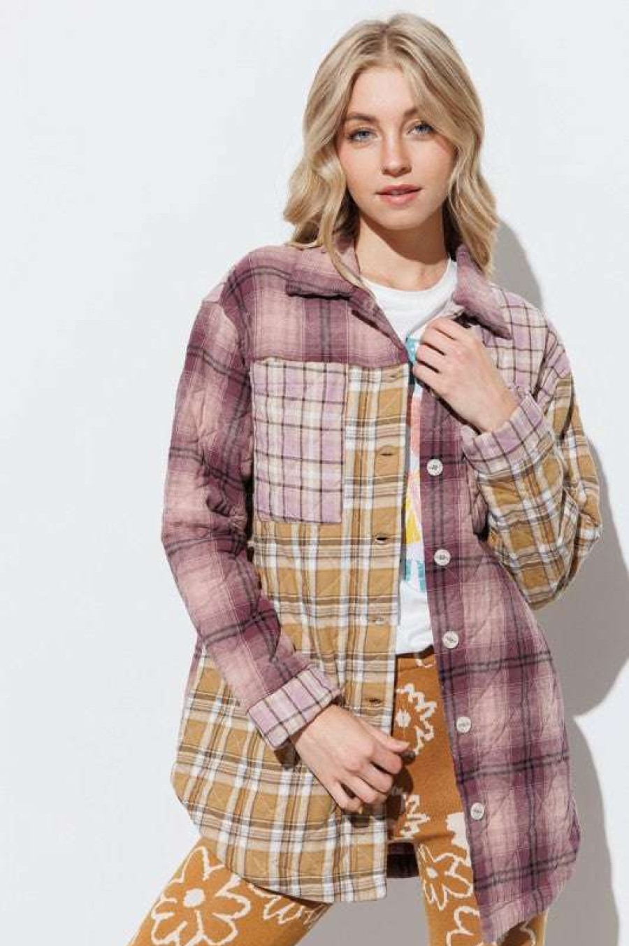 Clothing * | Diaphanous Ultimate Mixer Jacket Mauve Plaid