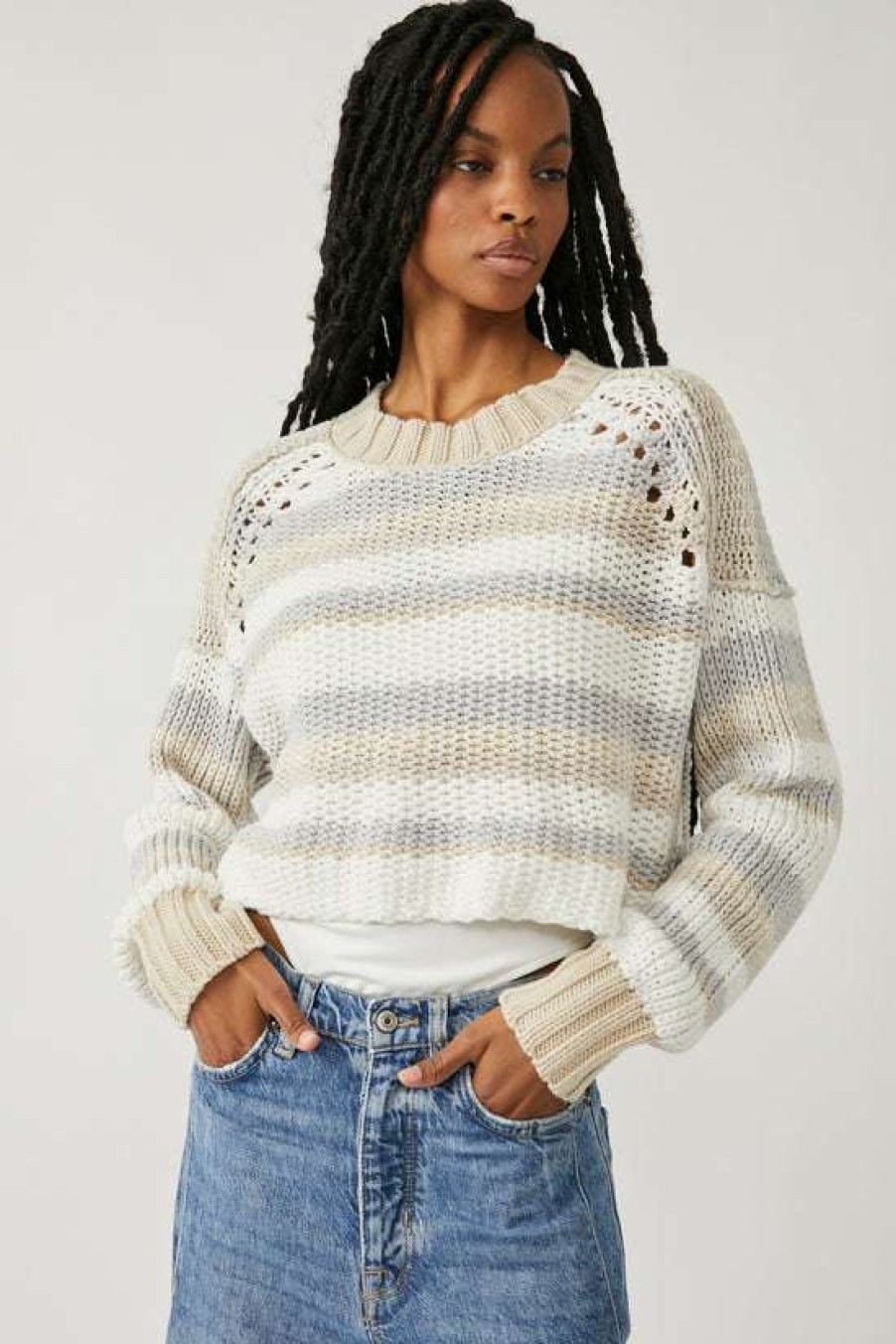 Clothing * | Authentic Free People: Devon Sweater Gravity Sweater