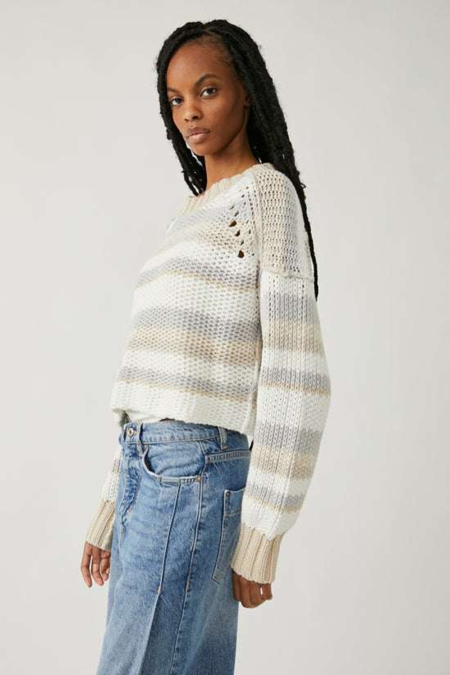 Clothing * | Authentic Free People: Devon Sweater Gravity Sweater