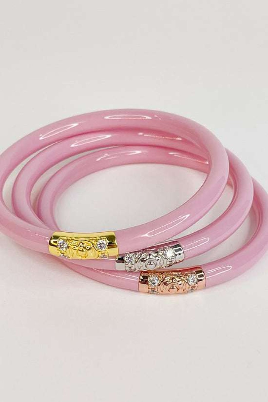 Accessories * | Exceptional Budhagirl: Pink Three Kings All-Weather Bangles (Set Of 3)