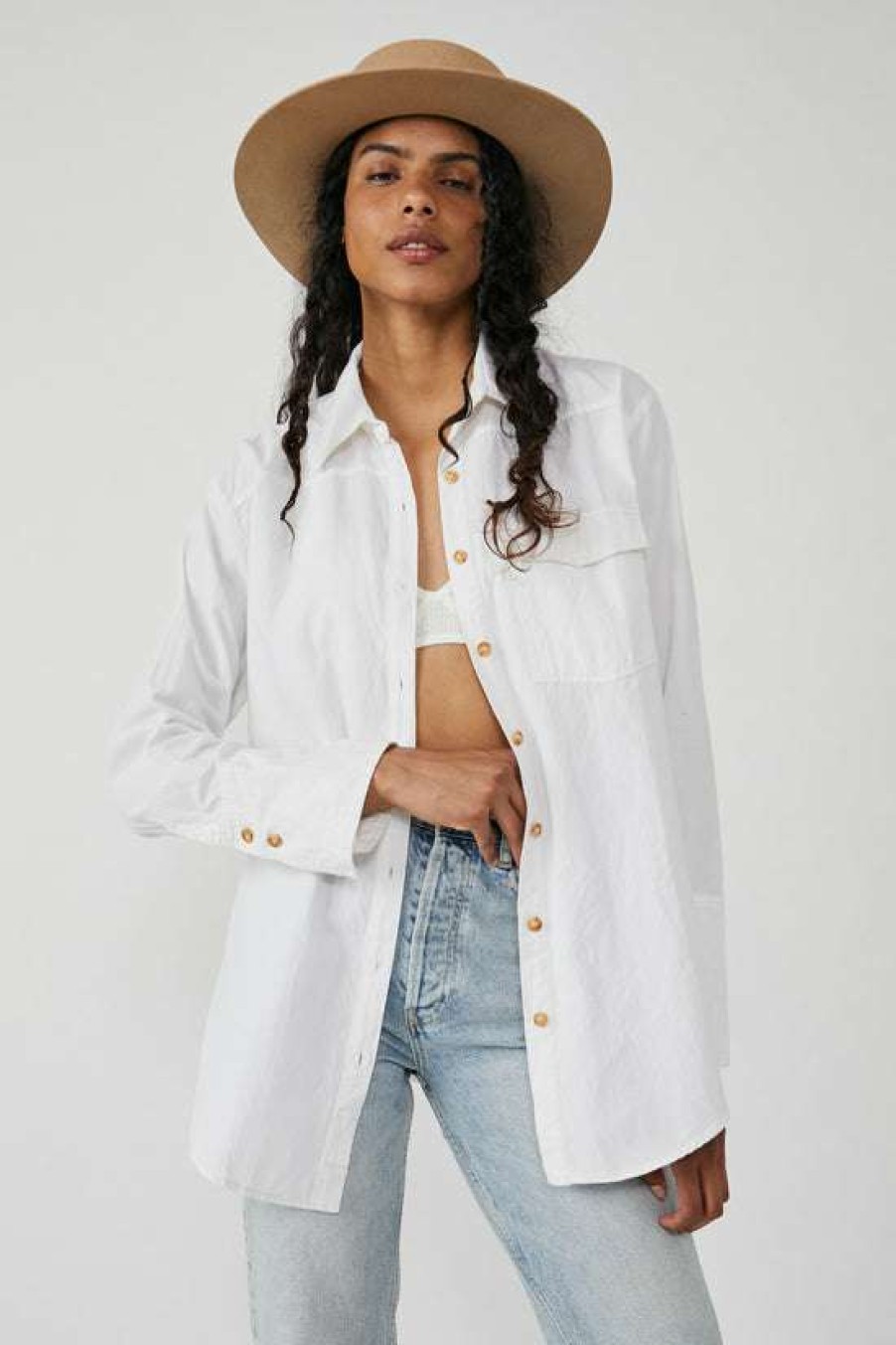 Clothing * | Unique Free People: Manchester Solid White