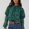 Clothing * | Unique Free People: Clarissa Printed Top Sea Combo