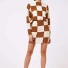 Clothing * | Beautiful Rook Check Sweater Ivory/Brown