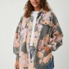 Clothing * | Fair Free People: Printed Ruby Jacket Charcoal Combo