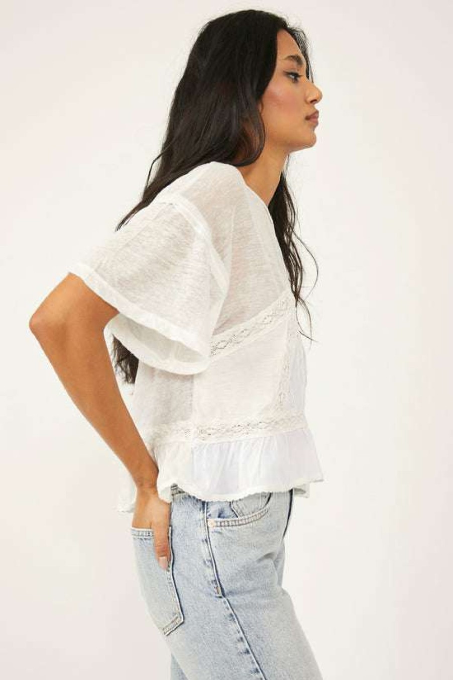 Clothing * | Particular Free People: Fall In Love Tee Ivory