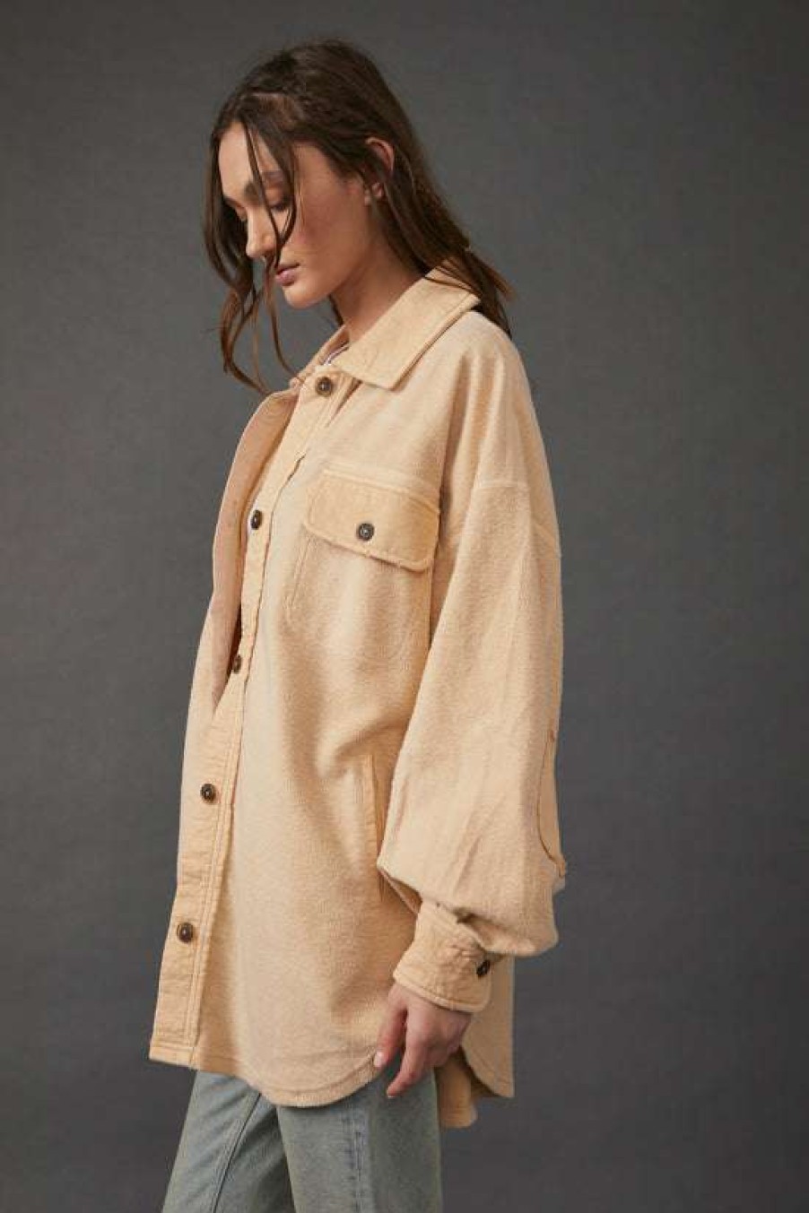 Clothing * | Comely Free People: Ruby Jacket Mustard Seed