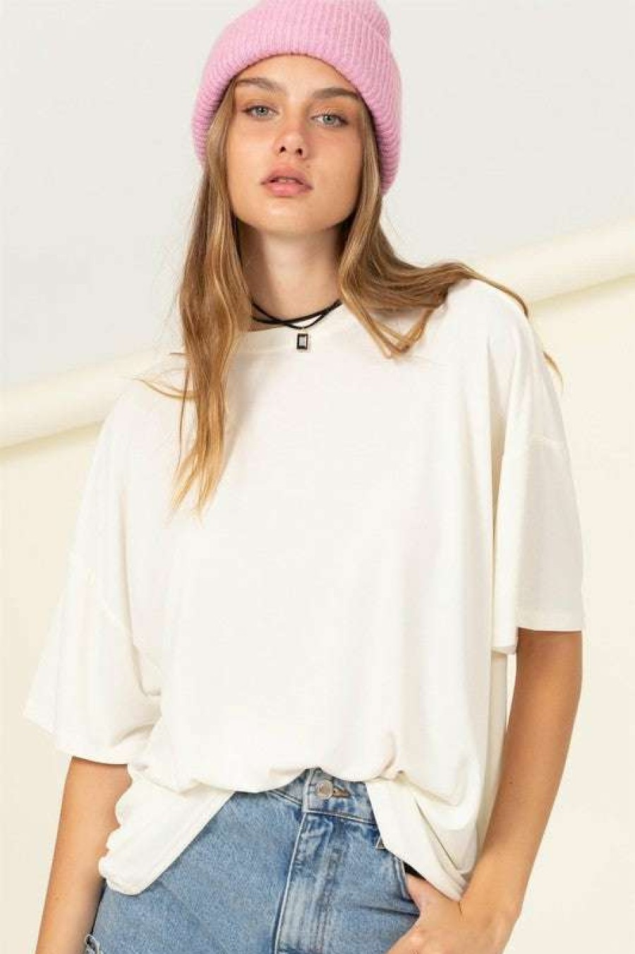 Clothing * | Authentic Overpass Oversized Top Cream