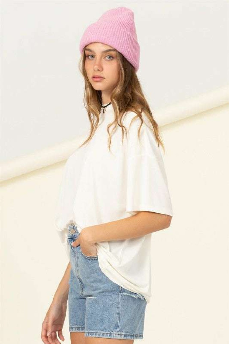 Clothing * | Authentic Overpass Oversized Top Cream