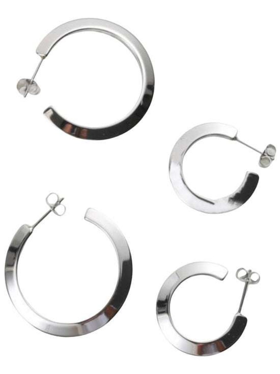 Accessories * | Beautiful Farrah B: Endless Silver Hoop Earrings