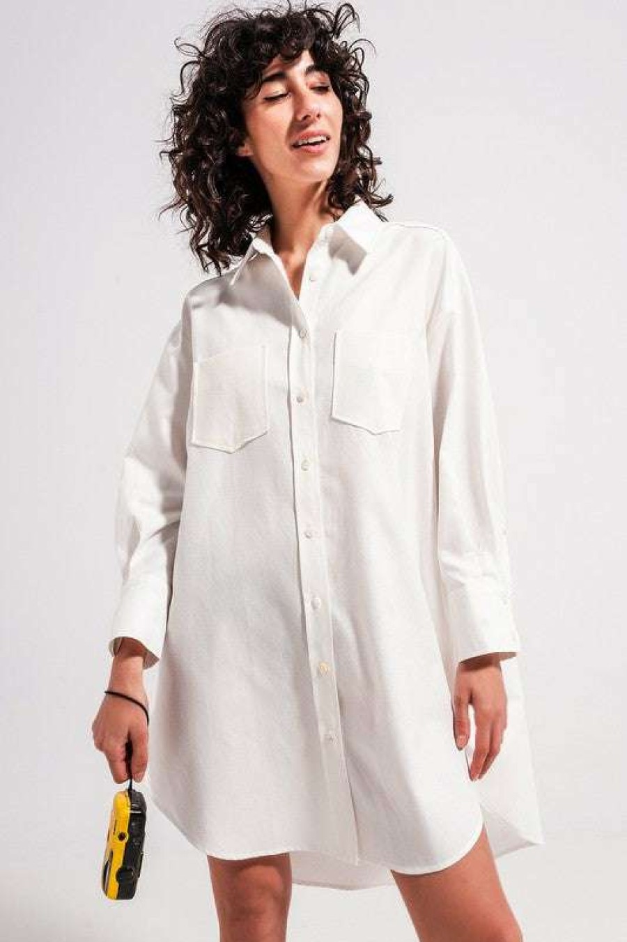 Clothing * | Authentic Waldorf Shirt Dress White