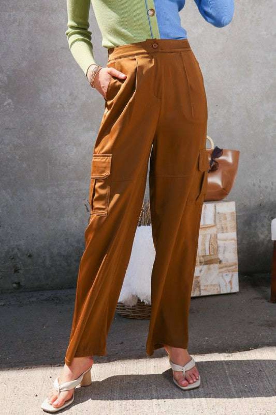 Clothing * | Fine Mission Silky Cargo Pants Brown