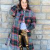 Clothing * | Comely Desigual: Tartan Oversized Shirt Jacket