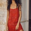 Clothing * | Unordinary Free People: Crystal Clear Mini Dress Fiery Red