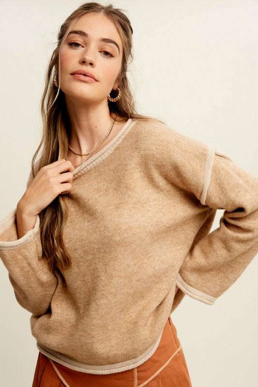 Clothing * | Comely Good Life Sweater Taupe