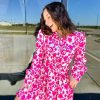 Clothing * | Exceptional Pink Party Printed Dress