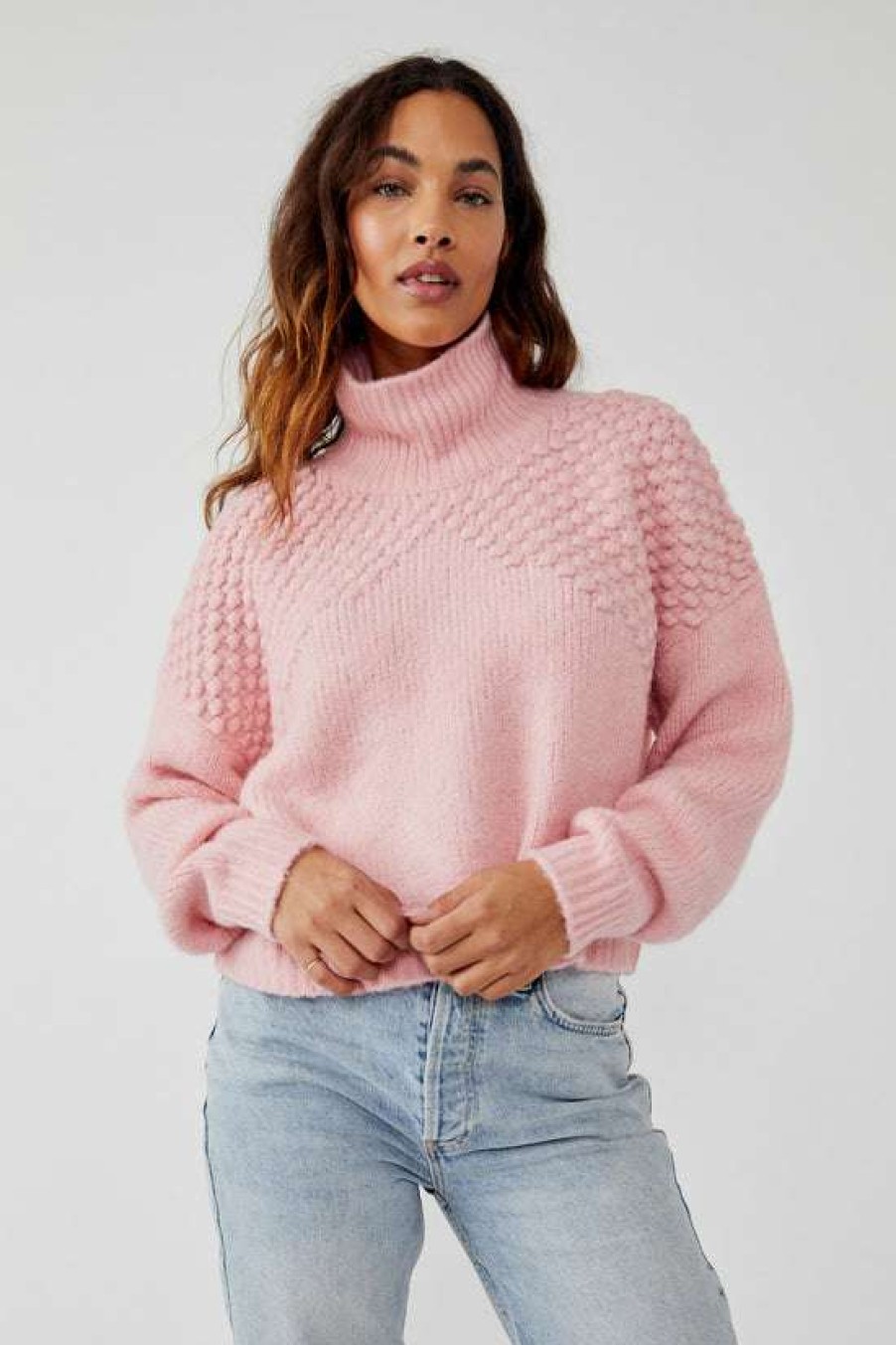 Clothing * | Particular Free People: Bradley Pullover Bubblegum